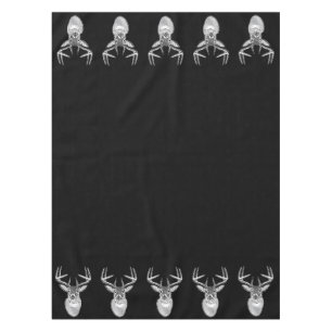 Buck auf Schwarz-weißem Schwanz Hirsch Tischdecke