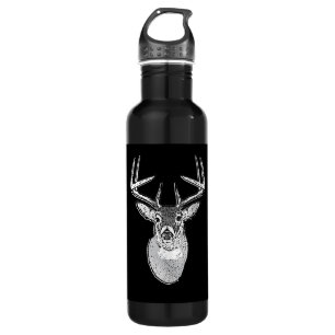 Buck auf Schwarz-weißem Schwanz Hirsch Trinkflasche