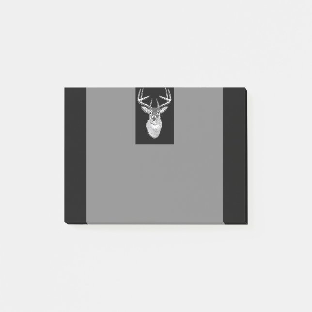 Buck auf Schwarz-weißen Schwanz Deer Post-it Klebezettel (Vorderseite)