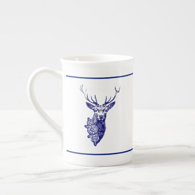Buck & Buds BOHO Deer Marine Prozellantasse (Links)
