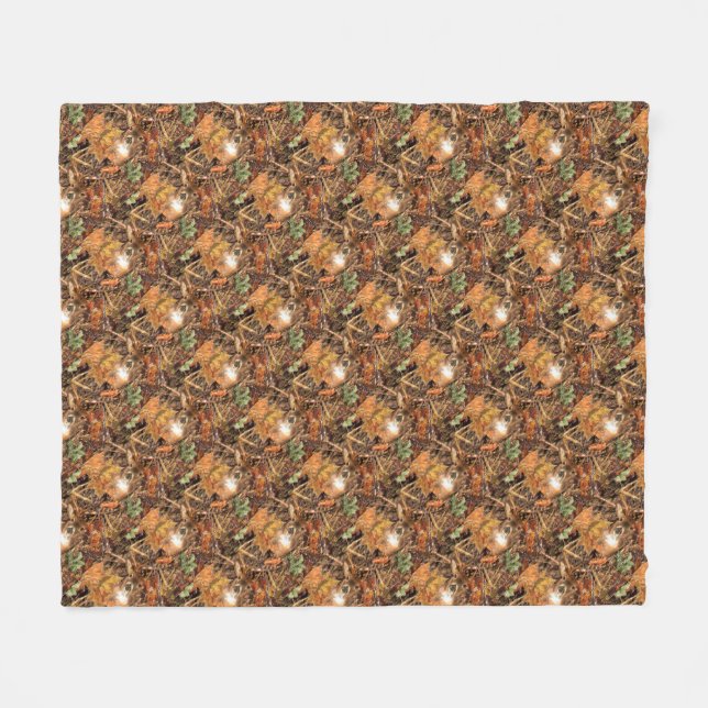 Buck Camouflage White Schwanz Deer Fleecedecke (Vorderseite (Horizontal))