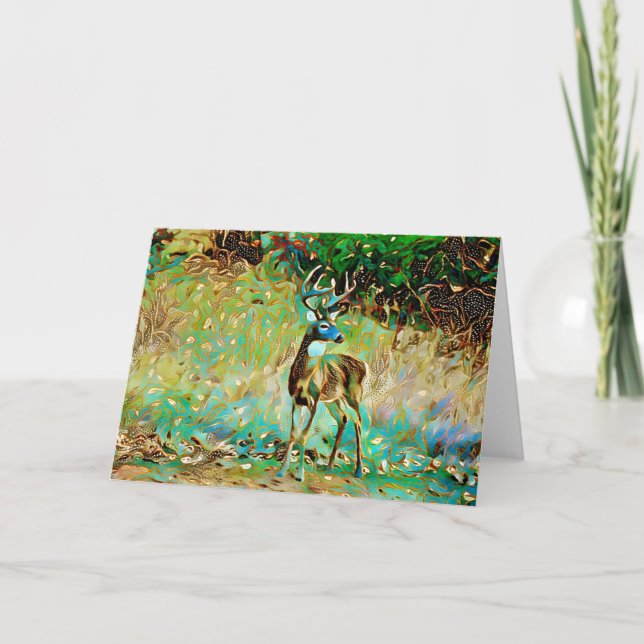 Buck Deer Fantasy Dream Art Note Card Karte (Vorderseite)