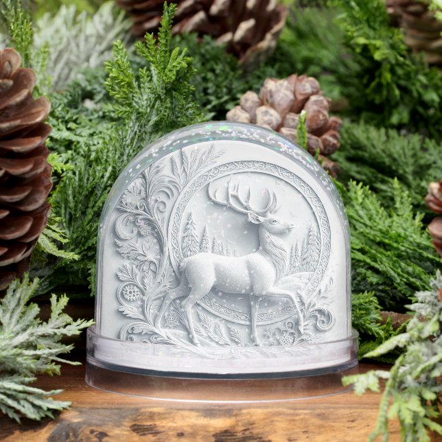 Buck Deer with With Poem  Snow Globe (Hiver)