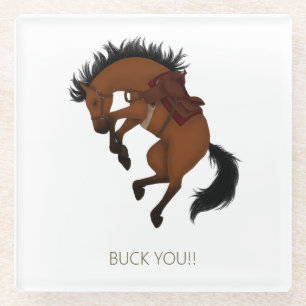 Buck dich! Funny Bay Horse Glasuntersetzer