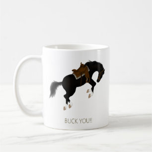 Buck dich! Funny Black Horse Kaffeetasse