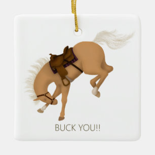 Buck dich! Funny Palomino Pferd Custom Keramikornament
