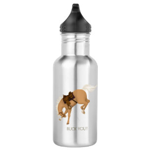 Buck dich! Funny Palomino Pferd Edelstahlflasche