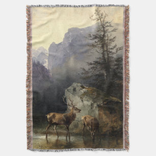 Buck & Doe Dee in Forest Art Decke