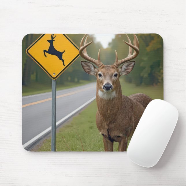 Buck durch ein Hirschschild Mousepad (Mit Mouse)