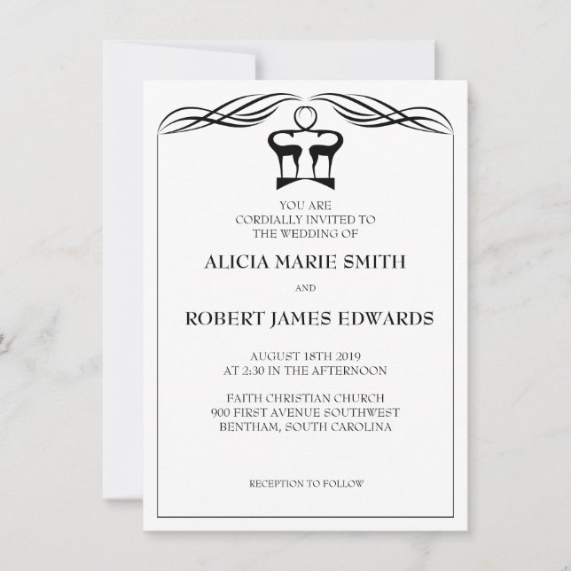 Buck et Doe Faire-part de mariage (Devant)