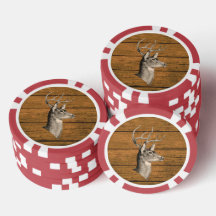 Buck Head auf Holz Poker Chip