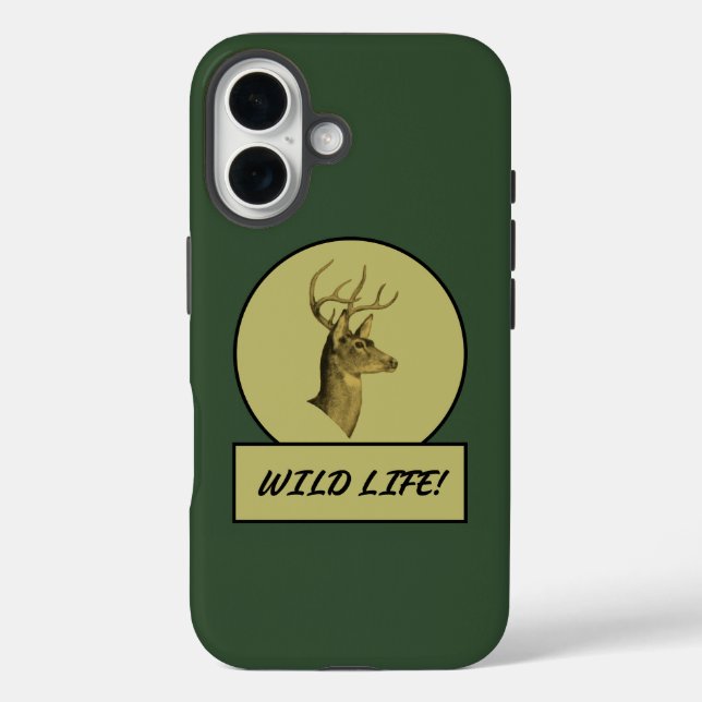 Buck Head Dark Green iPhone Fälle 16 Hülle (Rückseite)