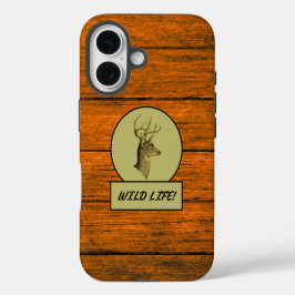 Buck Head Wood Grain iPhone Fälle iPhone 16 Hülle