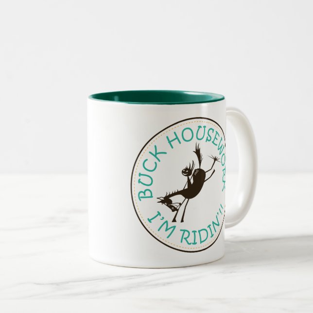 Buck Housework! Ich fahre!! Zweifarbige Tasse (VorderseiteRechts)
