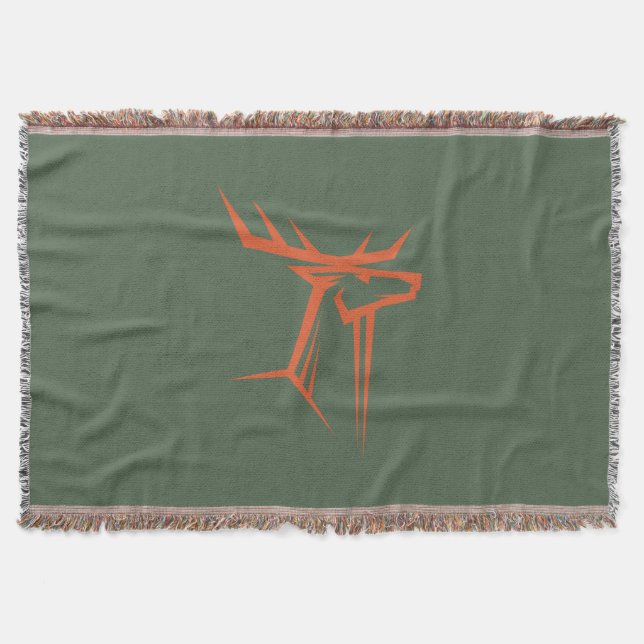 Buck Hunter Orange und Camouflage Grüne Lücke Decke (Vorderseite)