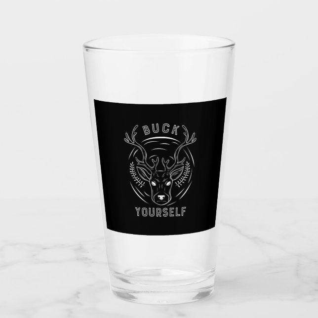Buck Jagd Sie selbst Glas (Vorderseite)