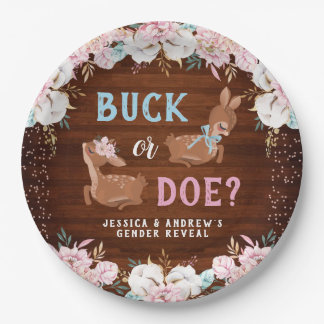 Buck oder Doe? Baby Shower Reveal Pappteller