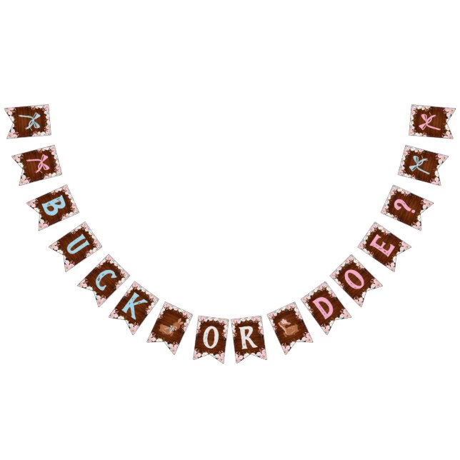 Buck oder Doe? Baby Shower Reveal Wimpelkette (Alle)