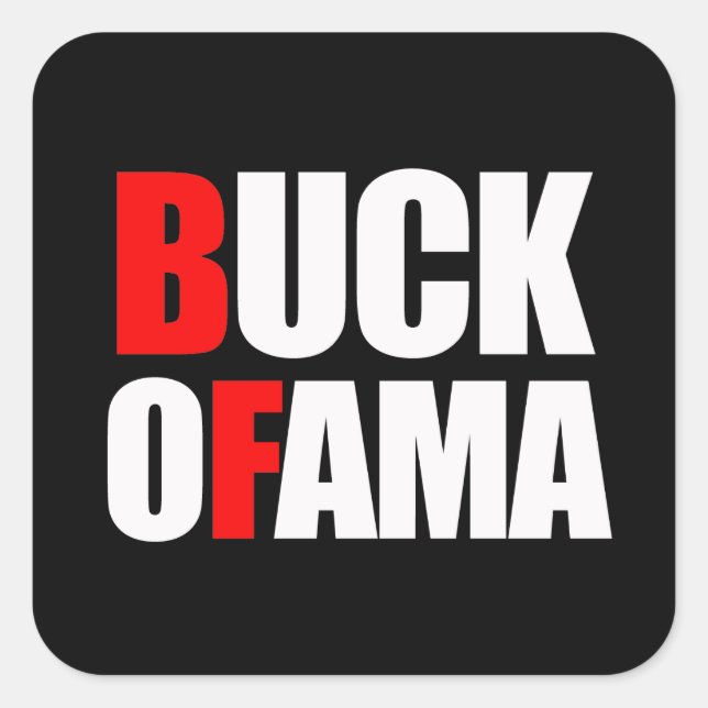 BUCK OFAMA QUADRATISCHER AUFKLEBER (Vorderseite)