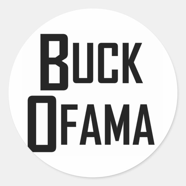 Buck Ofama Runder Aufkleber (Vorderseite)