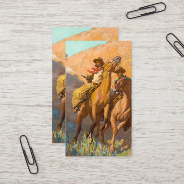Buck Peters, Ranchman von Maynard Dixon Visitenkarte (Vorderseite/Rückseite Beispiel)