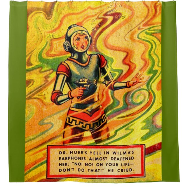 Buck Rogers Comic Wilma Deering der 1930er Jahre Duschvorhang (Vorderseite)