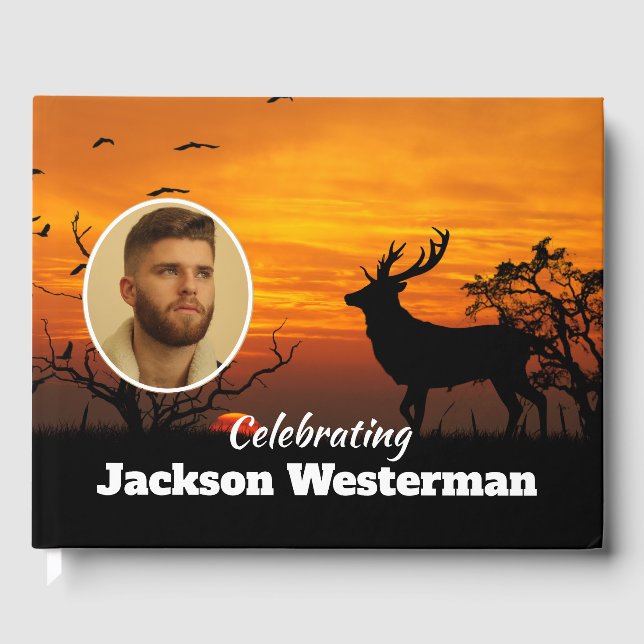 Buck-Silhouette bei Sunset Memorial Gästebuch (Vorderseite)
