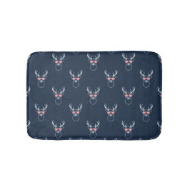 Buck Silhouette on Blue Bath Mat Badematte
