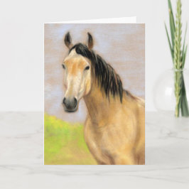 "Buck Skin Horse" Pastel Art Grußkarte Karte