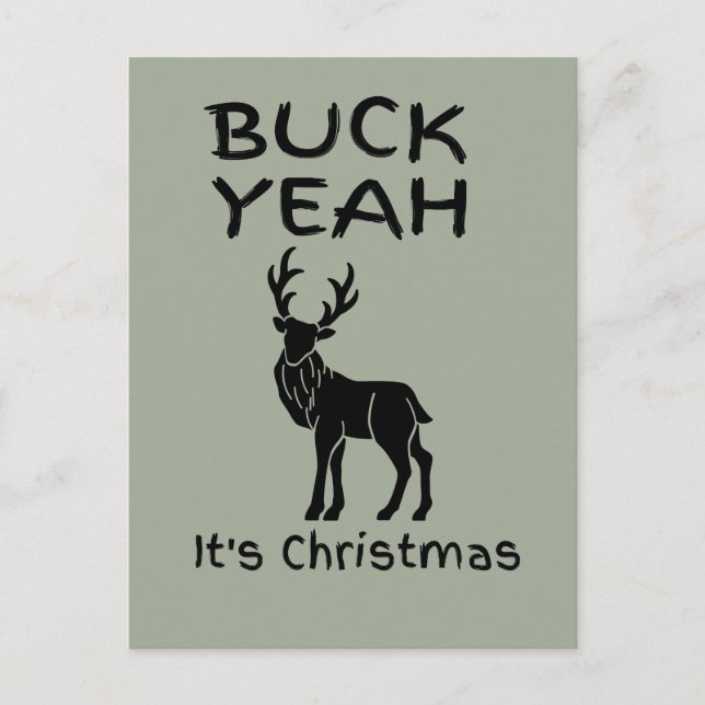 BUCK Yeah Es ist Weihnachtslustig Postkarte (Vorderseite)