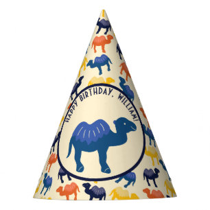 Buckel Cartoon-Kamelblaue Bactrian 2 Partyhütchen