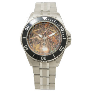 Buckel in Herbst Camouflage Weißer Schwanz Hirsch Armbanduhr
