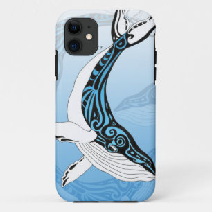 Buckel-Wal-Stammes- blaue Kunst Case-Mate iPhone Hülle