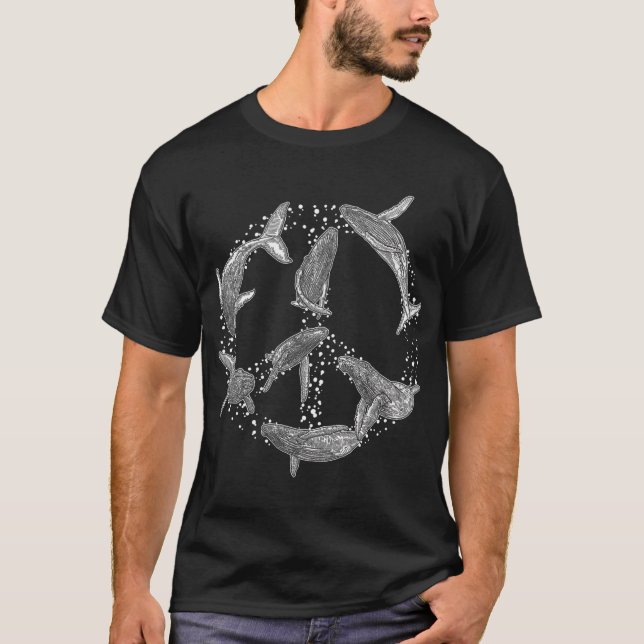 Buckelwal Friedenssymbol T-Shirt (Vorderseite)