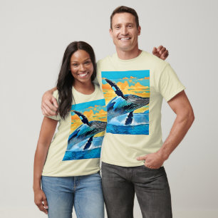 Buckelwal-Ozean-Freiheit-Sprung-Design T-Shirt