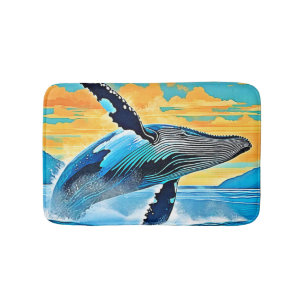 Buckelwal-Ozean-Freiheits-Sprung-Design Badematte