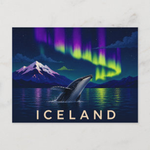 Buckelwal unter dem Aurora-Licht Ikonisches Isla Postkarte
