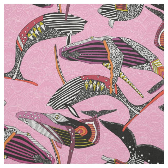 Buckelwale Pastell Magenta Stoff (Muster)