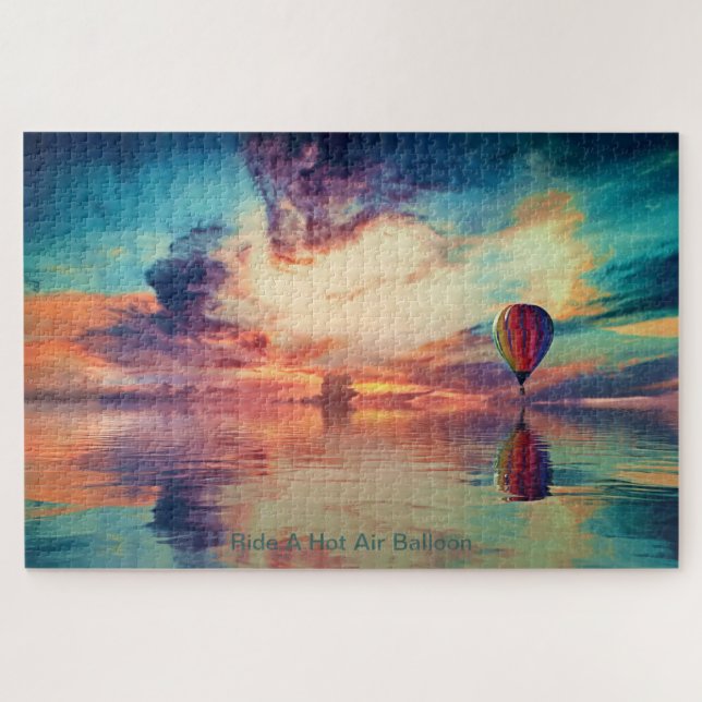 Bucket List Hot Air Ballon Sonnenaufgang Farben (Horizontal)