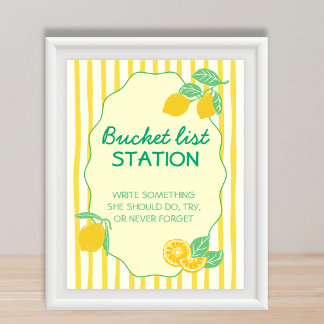 Bucket List Station Advice Lemon Graduation Poster