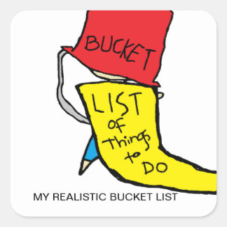 BUCKET-LISTE-STICKER QUADRATISCHER AUFKLEBER