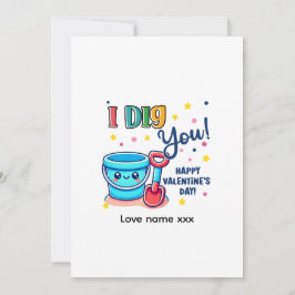 Bucket & Spade Gift idea “I Dig You” Valentine Inv Einladung