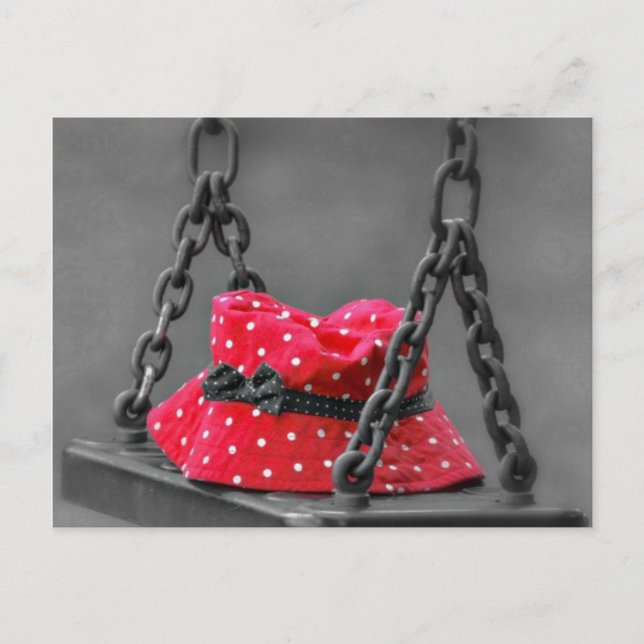 Buckethut auf Kids-Swing Postkarte (Vorderseite)