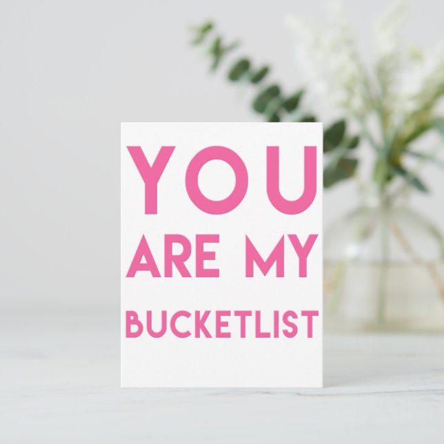 Bucketlist - Romantic quote postcard Postkarte (Stehend Vorderseite)