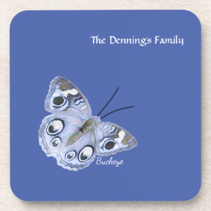 Buckeye Butterfly Untersetzer in Blue