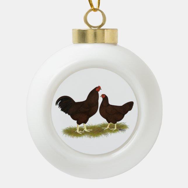 Buckeye Chickens Keramik Kugel-Ornament (Vorderseite)