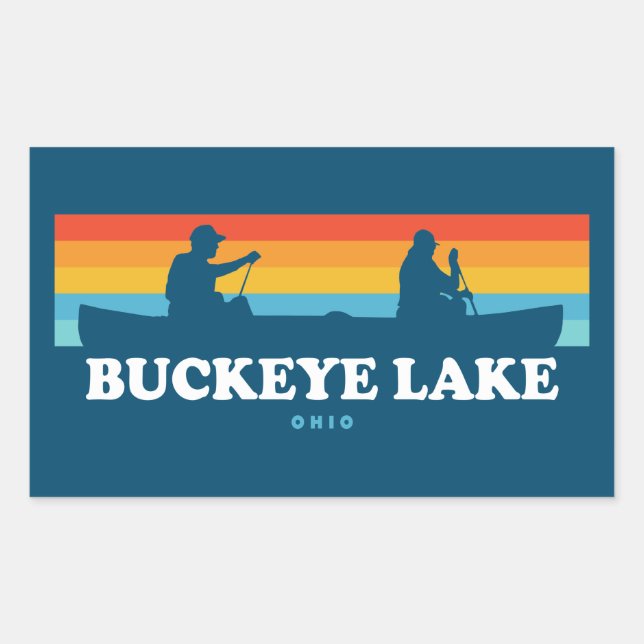 Buckeye Lake Ohio Canoe Rechteckiger Aufkleber (Vorderseite)