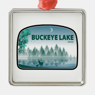 Buckeye Lake Ohio Deer Ornament Aus Metall