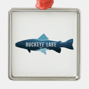 Buckeye Lake Ohio Fish Ornament Aus Metall