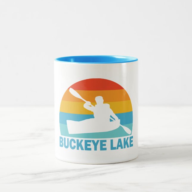 Buckeye Lake Ohio Kayak Zweifarbige Tasse (Mittel)